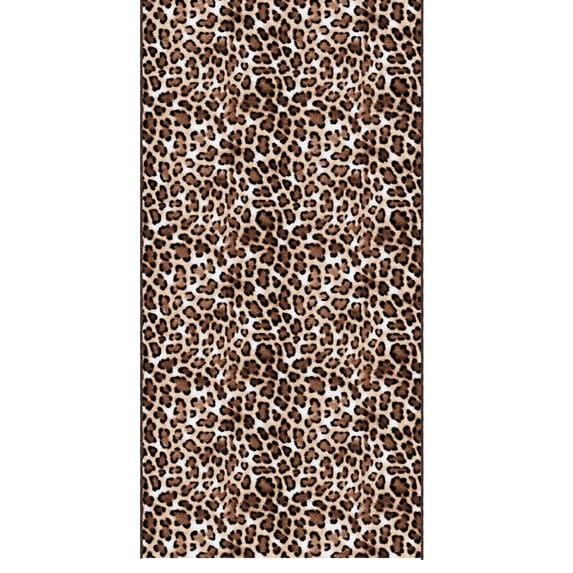 Ottomanson Runner Rug 2'7" x 9' Soft Non-Slip Indoor Runner, Leopard Print Brown