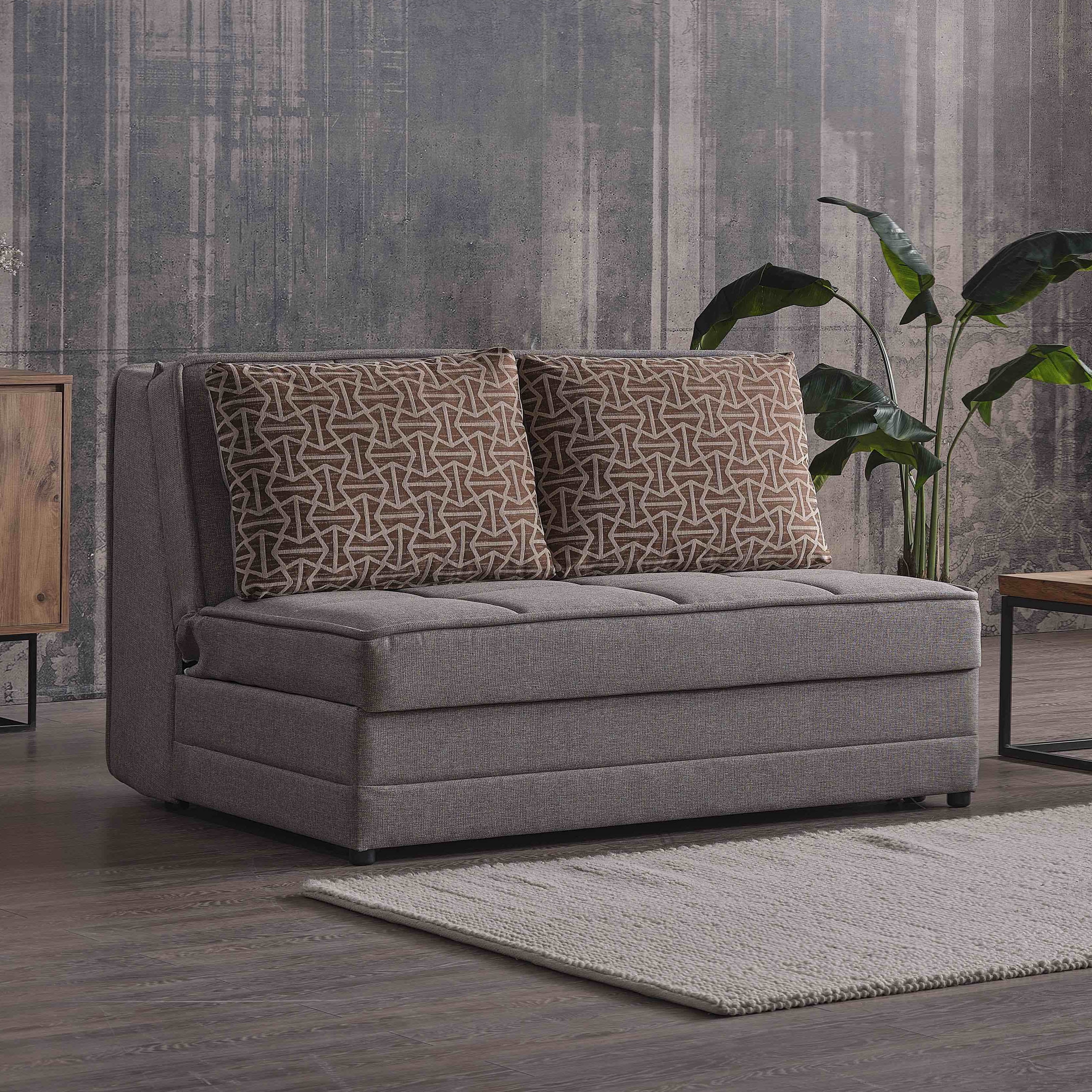 Ottomanson Salon Sleeper Loveseat, Beige Chenille