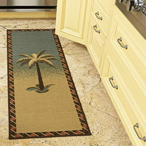 ottomanson sar6845-20x59 sara's kitchen runner rug, 20"x59", multicolor tropical palm