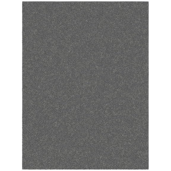 Ottomanson Shaggy Non-Slip Rubberback Solid 5x7 Soft Indoor Area Rug, 5' x 7', Gray