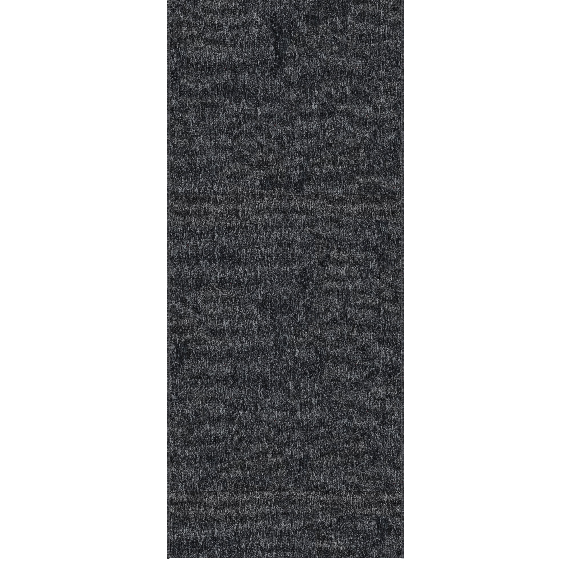 Ottomanson Small Area Rug 1'10" x 3' Non-Slip Stain-Resistant Entryway Mat for Bathroom, Black