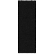 Ottomanson Softy Non-Slip Rubberback Solid 2x6 Soft Indoor Runner Rug, 2' x 6', Black