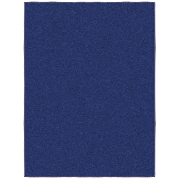 Ottomanson Solid Indoor Doormat 2'3" x 3' - Non Slip Low Pile Area Rug for Entryway, Navy