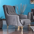 thumbnail image 1 of Ottomanson Spirit Wingback Chair, Gray Microfiber, 1 of 9
