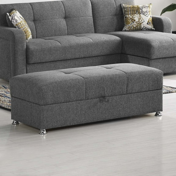 Ottomanson Symphony Upholstered Storage Ottoman, Gray