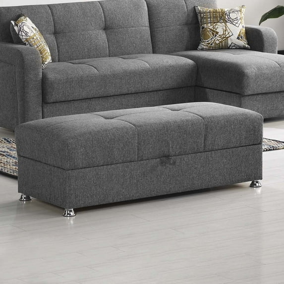 Ottomanson Symphony Upholstered Storage Ottoman, Gray