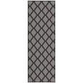 thumbnail image 1 of Ottomanson Trellis Bathroom Runner Rug 20" x 59" - Non Slip Low Pile Carpet, Dark Gray, 1 of 13
