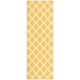 thumbnail image 1 of Ottomanson Trellis Bathroom Runner Rug 20" x 59" - Non Slip Low Pile Carpet, Yellow, 1 of 13