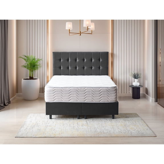 Ottomanson Twin 12" Hybrid Mattress Rock Salt Infused Medium-Firm Bed in a Box, Pocket Coils, CertiPUR-US