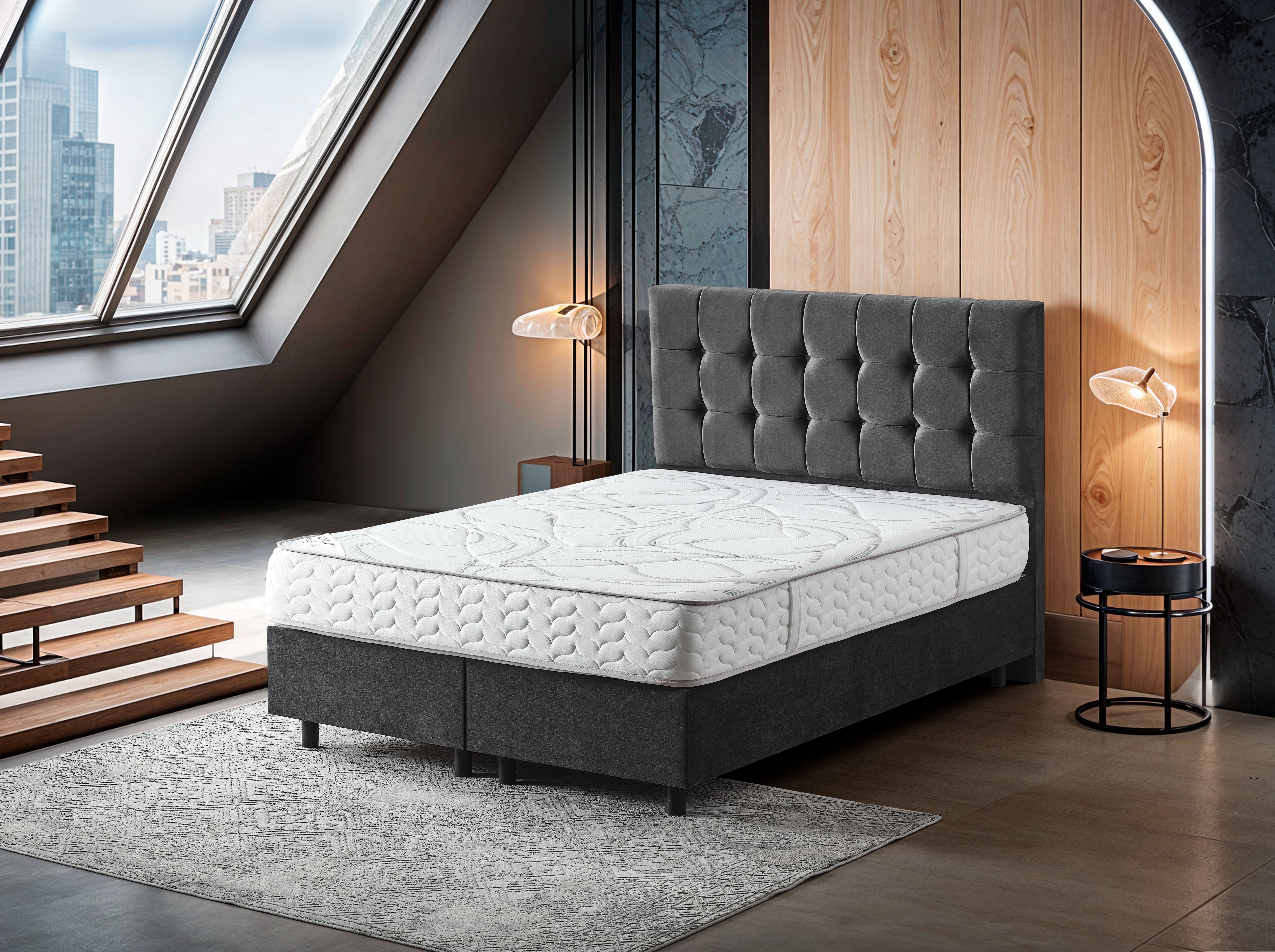 Ottomanson Twin 8" Medium-Firm Hybrid Mattress, Durable & Comfort, CertiPUR-US, Pocket Coils, Bed in a Box