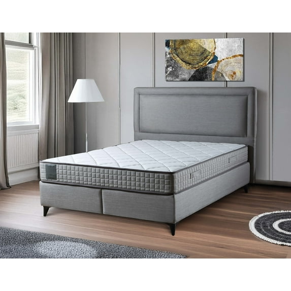 Ottomanson Twin-XL 8" Medium-Firm Hybrid Mattress for Young Adults, Durable & Comfort, CertiPUR-US, Bed in a Box