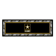 Ottomanson US ARMY Border Machine Washable Non-Slip Rubberback 2x5 Runner Rug, 20"x 59", Black/Yellow/White