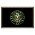 thumbnail image 1 of Ottomanson US ARMY Logo Non-Slip Rubberback 3x5 Machine Washable Area Rug, 3'3" x 5', Black/Yellow, 1 of 8