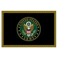 thumbnail image 1 of Ottomanson US ARMY Logo Non-Slip Rubberback 5x7 Machine Washable Area Rug, 5' x 6'6", Black/Yellow, 1 of 6