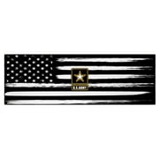 Ottomanson US ARMY USA Flag Machine Washable Non-Slip Rubberback 2x5 Runner Rug, 20"x 59", Black/White