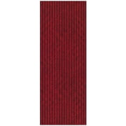 Ottomanson Non-Slip Area Rug for Entryway 2' x 3' Indoor/Outdoor Custom Size Kitchen Utility Mat, Red Ribbed