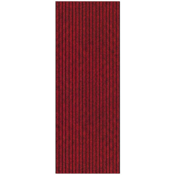 Ottomanson Non-Slip Area Rug for Entryway 2' x 3' Indoor/Outdoor Custom Size Kitchen Utility Mat, Red Ribbed