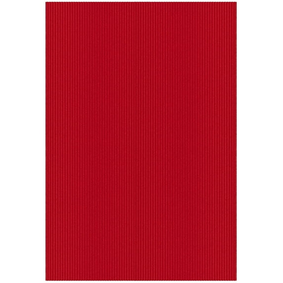 Ottomanson Non-Slip Area Rug for Entryway 2' x 3' Indoor/Outdoor Custom Size Kitchen Utility Mat, Red Ribbed