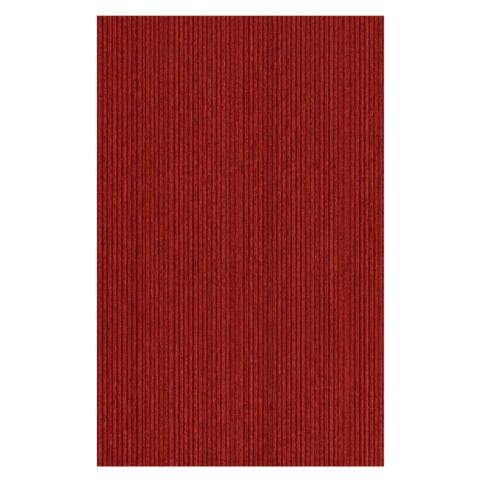 Ottomanson 2' x 3' Non-Slip Entryway Rug, Waterproof Front Door Mat, Dirt Trapper, Low Profile, Red