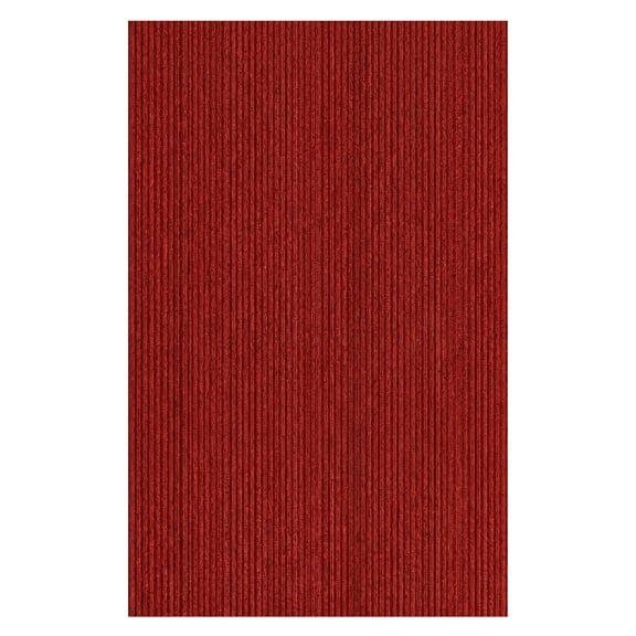 Ottomanson 2' x 3' Non-Slip Entryway Rug, Waterproof Front Door Mat, Dirt Trapper, Low Profile, Red