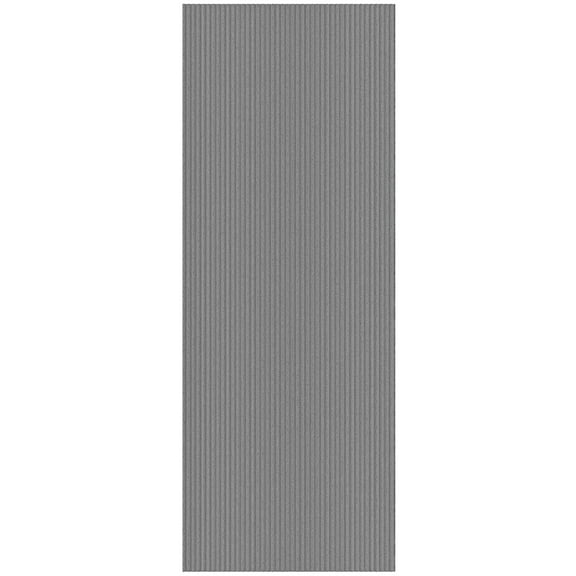 Ottomanson Non-Slip Area Rug for Entryway 2' x 3'11" Indoor/Outdoor Custom Size Kitchen Utility Mat, Gray Ribbed
