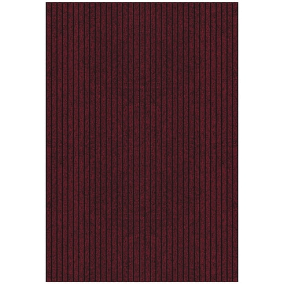 Ottomanson Non-Slip Area Rug for Entryway 2'7" x 3' Indoor/Outdoor Custom Size Kitchen Utility Mat, Red Ribbed