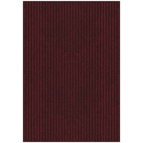 Ottomanson Non-Slip Area Rug for Entryway 2'7" x 3' Indoor/Outdoor Custom Size Kitchen Utility Mat, Red Ribbed