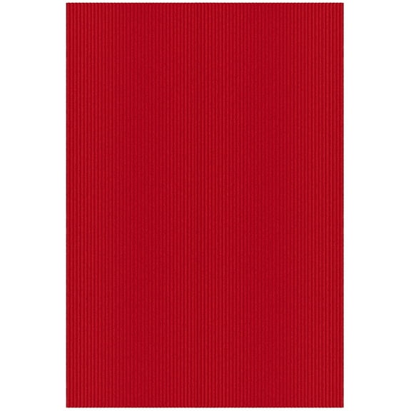 Ottomanson Non-Slip Area Rug for Entryway 2'7" x 4' Indoor/Outdoor Custom Size Kitchen Utility Mat, Red Ribbed