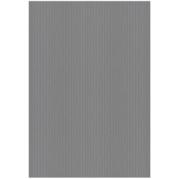 Ottomanson Non-Slip Area Rug 3'11" x 4' Indoor/Outdoor Custom Size Utility Carpet for Garage Living Room Patio, Gray Ribbed