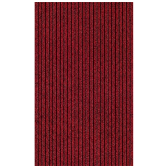 Ottomanson 2'7" x 5' Non-Slip Entryway Rug, Waterproof Front Door Mat, Dirt Trapper, Low Profile, Red