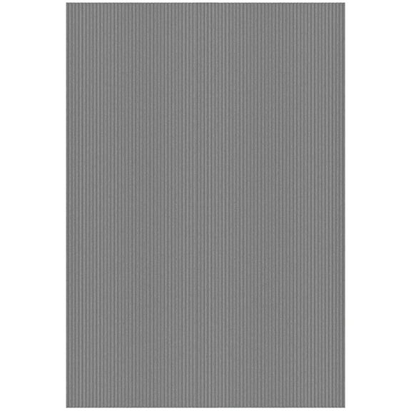 Ottomanson Non-Slip Area Rug for Entryway 2'7" x 5' Indoor/Outdoor Kitchen Utility Mat, Gray Ribbed