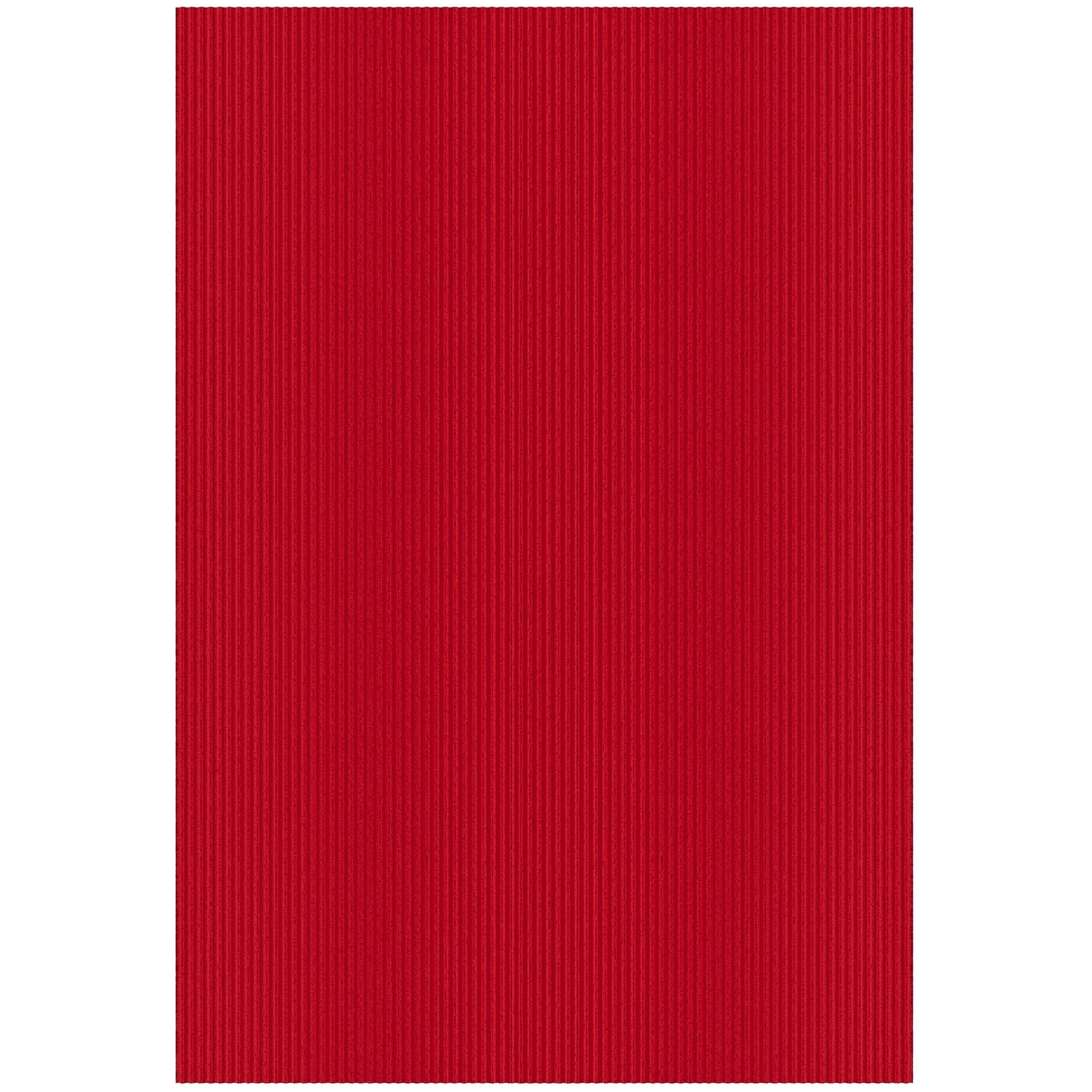 Ottomanson Non-Slip Area Rug for Entryway 2'7" x 5' Indoor/Outdoor Kitchen Utility Mat, Red Ribbed