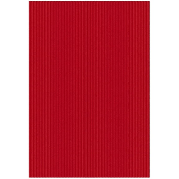 Ottomanson Non-Slip Area Rug for Entryway 2'7" x 5' Indoor/Outdoor Kitchen Utility Mat, Red Ribbed