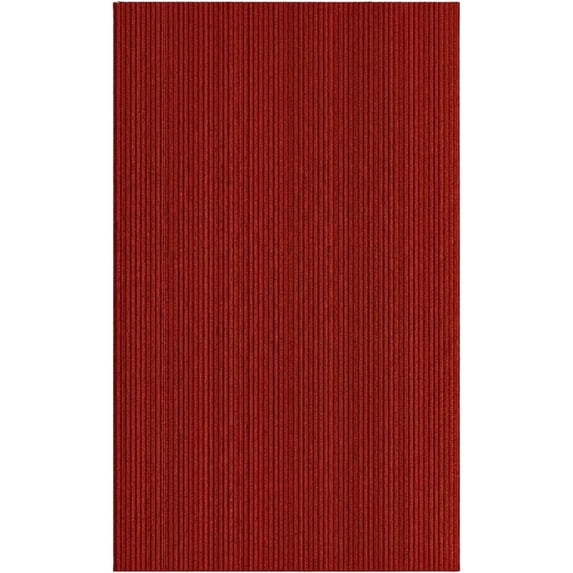 Ottomanson 2'7" x 5' Non-Slip Entryway Rug, Waterproof Front Door Mat, Dirt Trapper, Low Profile, Red