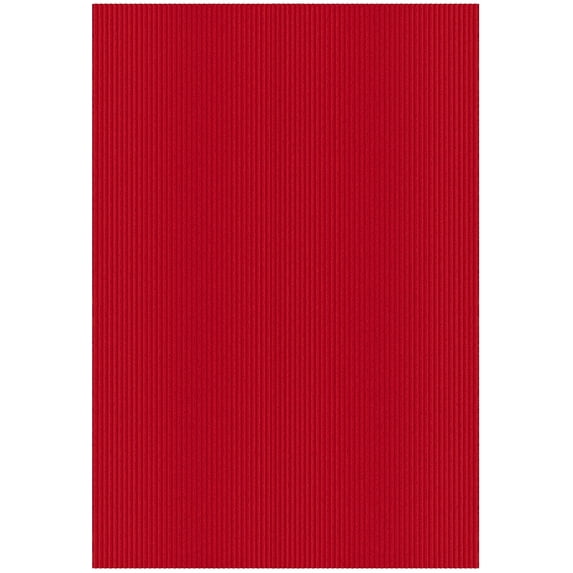 Ottomanson Non-Slip Area Rug 3'11" x 5' Indoor/Outdoor Custom Size Utility Carpet for Garage Living Room Patio, Red Ribbed