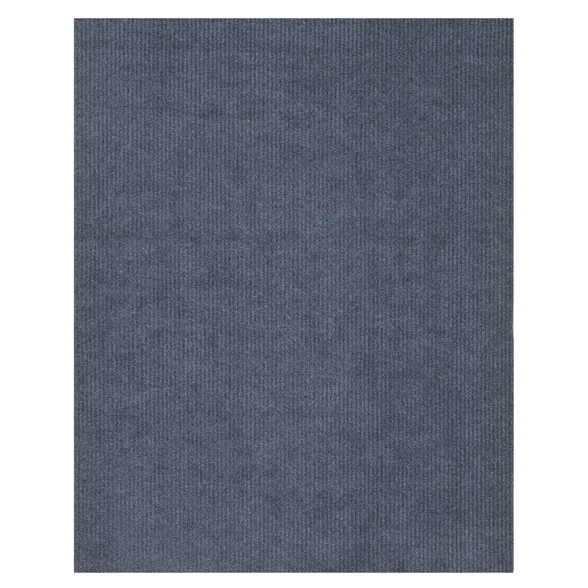 Gray Ribbed Polyester Utility Garage and Patio Rug 5' x 6'11"