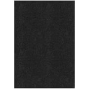 Ottomanson Non-Slip Area Rug 6'6" x 8' Indoor/Outdoor Custom Size Utility Carpet for Garage Living Room Patio, Black Ribbed