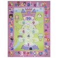 thumbnail image 1 of Ottomanson Washable Flatweave Kids Hopscotch Princess 5x7 Play Mat Area Rug, 5' x 7', Pink, 1 of 11
