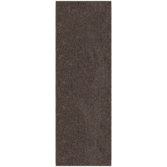 Ottomanson Non-Slip Hallway Runner Rug 20" x 59" Stain-Resistant Low Pile Carpet for Kitchen, Brown