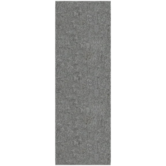Ottomanson Non-Slip Hallway Runner Rug 20" x 59" Stain-Resistant Low Pile Carpet for Kitchen, Gray