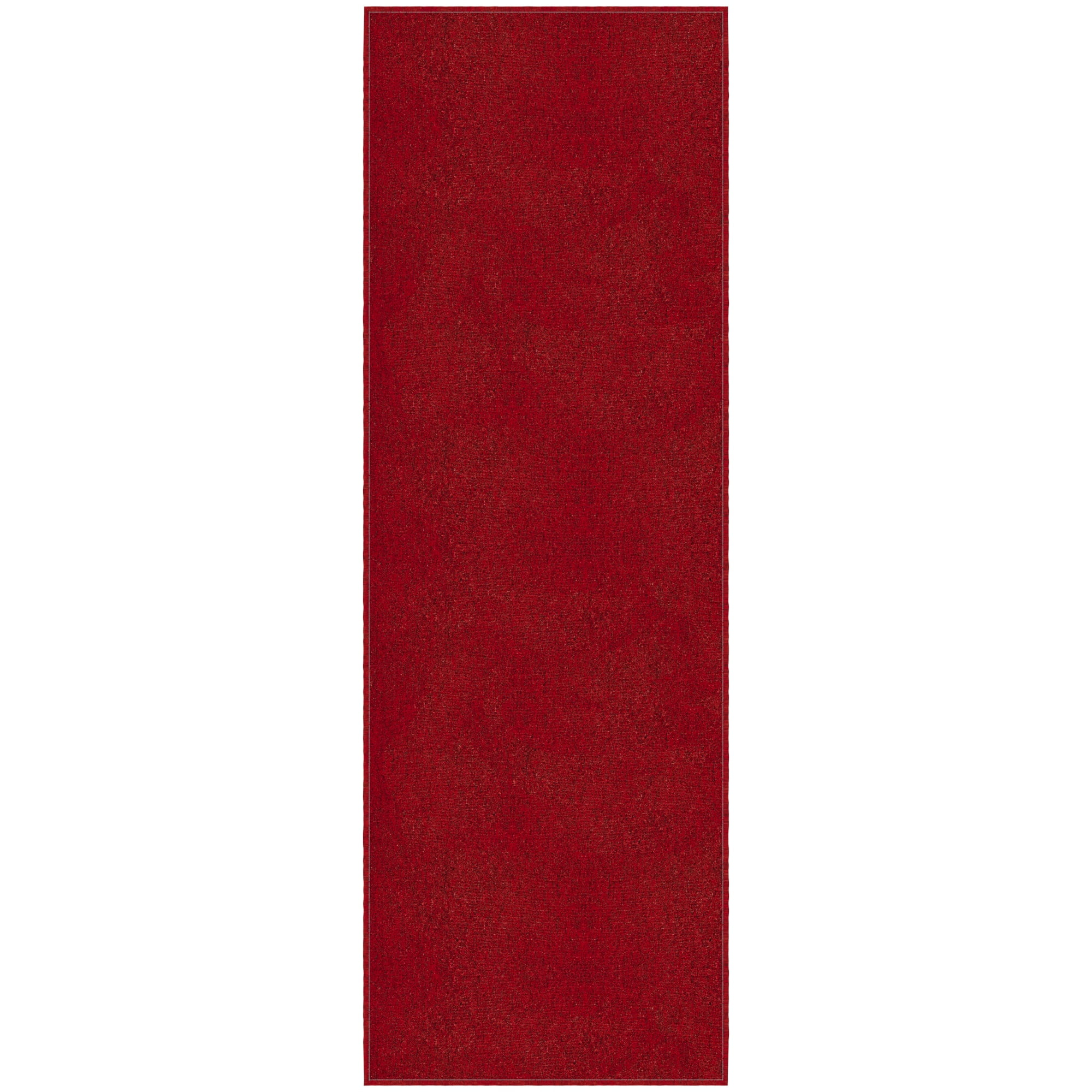 Oscar Red Synthetic Non-Slip Hallway Runner Rug 20" x 59"