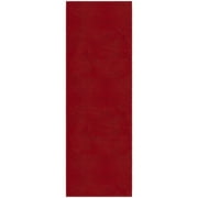 Ottomanson Non-Slip Hallway Runner Rug 20" x 59" Stain-Resistant Low Pile Carpet for Kitchen, Red