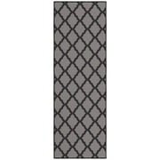 Ottomanson Trellis Bathroom Runner Rug 20" x 59" - Non Slip Low Pile Carpet, Dark Gray