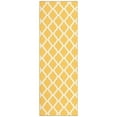thumbnail image 1 of Ottomanson Trellis Bathroom Runner Rug 20" x 59" - Non Slip Low Pile Carpet, Yellow, 1 of 13