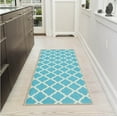 thumbnail image 1 of Ottomanson Non-Slip Hallway Runner Rug 2'2" x 6' Perfect for High Traffic Areas, Blue Trellis, 1 of 4