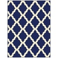 thumbnail image 1 of Ottomanson Trellis Area Rug 5' x 6'6" - Non Slip Low Pile Carpet, Navy, 1 of 8