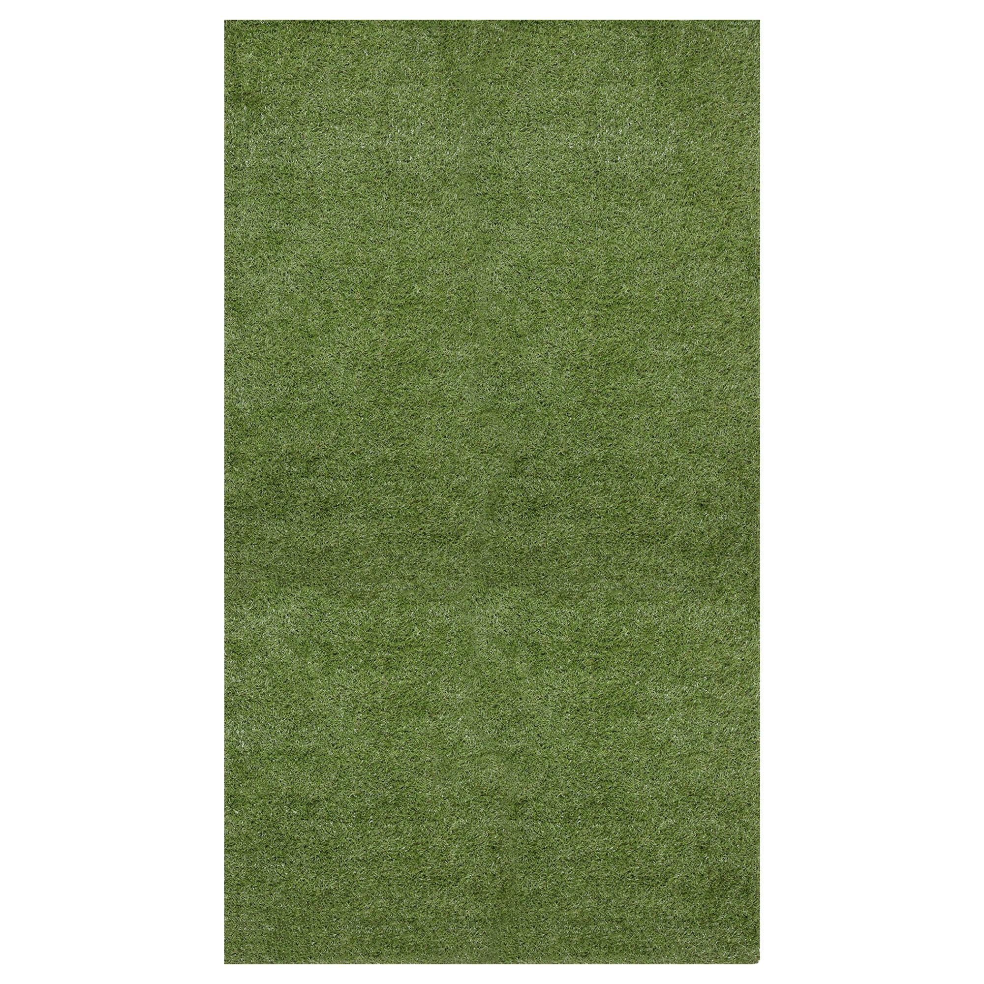Green Artificial Grass Turf Rug with Latex Backing for Patio and Play Areas