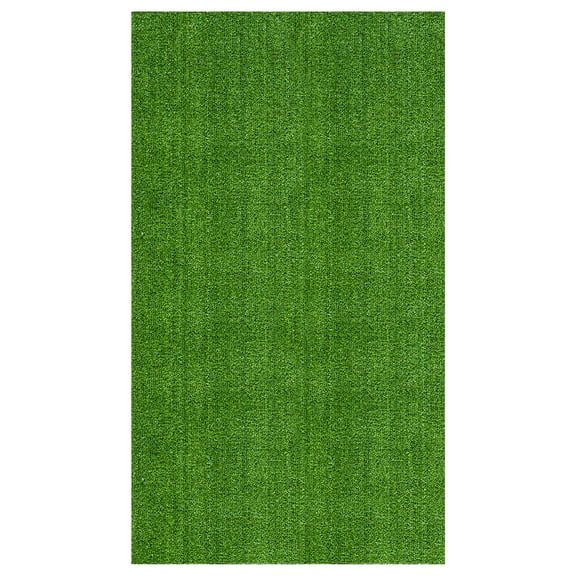 Ottomanson Waterproof Artificial Grass 3x5 Indoor Area Rug Fake Grass for Patio, 2'7" x 5', Green