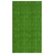 Ottomanson Indoor Outdoor Artificial Turf Rug 3'11" x 6'7" Green Patio Grass Carpet