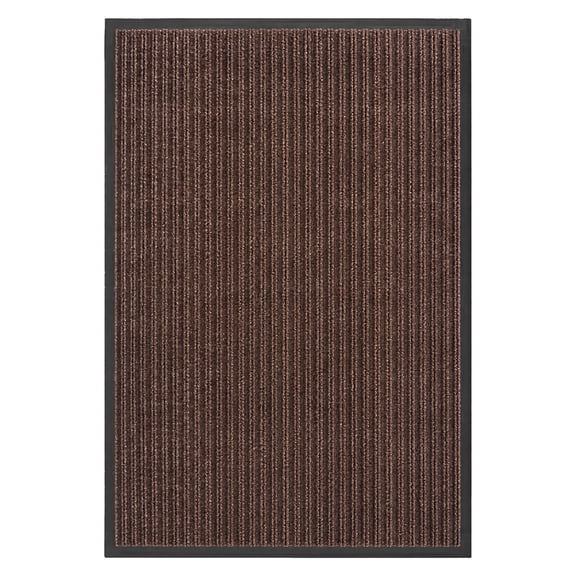 Ottomanson Waterproof Front Door Mat 17" x 29" Non-Slip Indoor Outdoor Doormat for Entryway & Patio, Brown